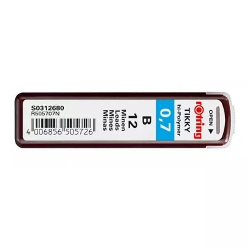 Švino užpildas Rotring Polymer Leads B 0.7 mm S0312680