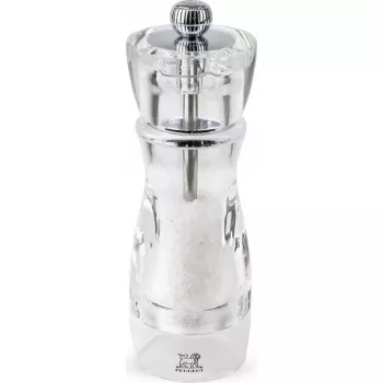 Druskos malūnėlis PEUGEOT VITTEL skaidraus akrilo 16 cm, rankinis malūnėlis stalo naudojimui