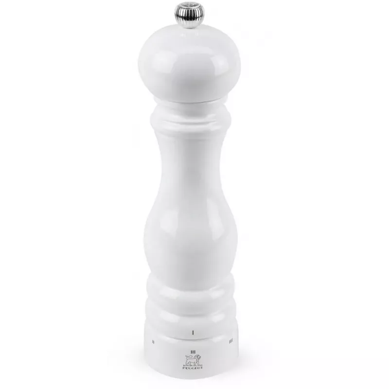 Druskos malūnėlis PEUGEOT Paris 22 cm uSelect, balta lakuota mediena, rankinis malūnėlis