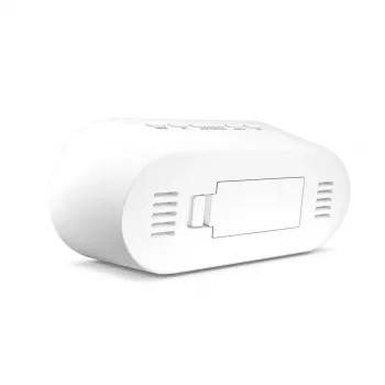 Skaitmeninis žadintuvas Mebus 25808 Oval White Blue backlight baterija AAA