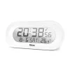 Skaitmeninis žadintuvas Mebus 25808 Oval White Blue backlight baterija AAA
