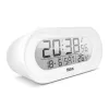 Skaitmeninis žadintuvas Mebus 25808 Oval White Blue backlight baterija AAA