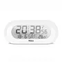 Skaitmeninis žadintuvas Mebus 25808 Oval White Blue backlight baterija AAA