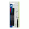 Fineliner Staedtler 334-S BK4 Ultra Fine Juoda Blue Green Red 4 vnt.