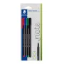 Fineliner Staedtler 334-S BK4 Ultra Fine Juoda Blue Green Red 4 vnt.