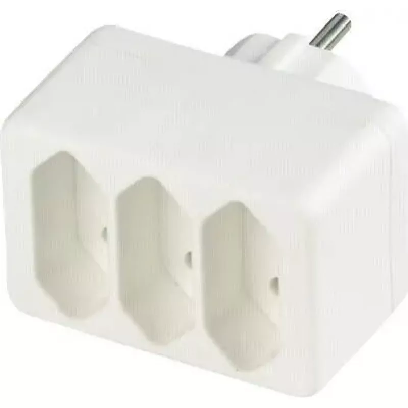 Elektrinis trigubas kištukas REV modelis 512730777, baltas