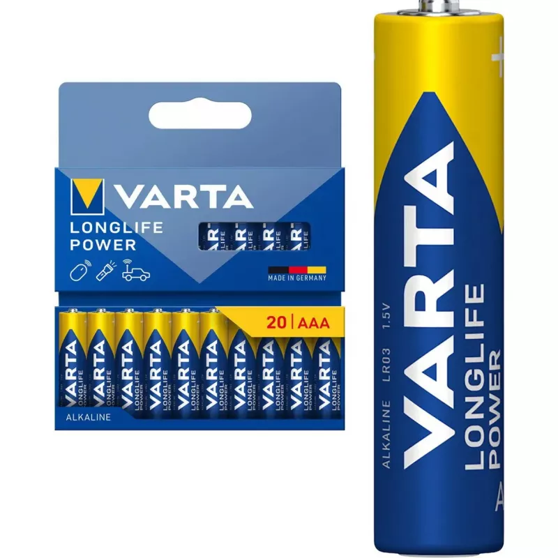 Alkaline baterija Varta Longlife Power Micro AAA LR03 1.5V (viena pakuotė)