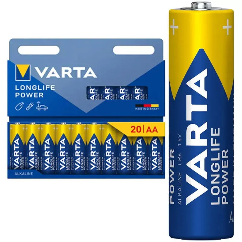 Baterija Varta Longlife Power Mignon AA LR6 – vienetinė AA šarminė baterija