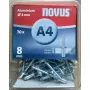 Aklinos kniedės NOVUS A 4 x 8 ALU rinkinys 70 vnt.