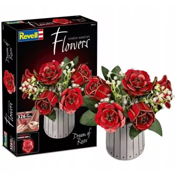 Medinis rankdarbių rinkinys REVELL Creative Wood Art Flowers — Dream of Roses modelių rinkinys