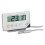 Elektrinis patalpų termometras TFA-Dostmann 30.1034 — skaitmeninis, -40–70°C, 0,5°C tikslumas, CR2032 baterija, baltas