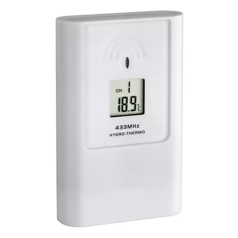 Vidaus/lauko meteorologinė stotis tfa dostmann Casa Balta LCD Baterija — belaidė 0,433 GHz, AA 1,5 V, 141×100×48 mm