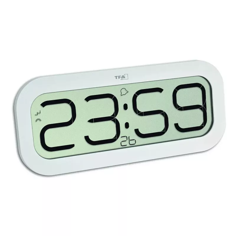 Skaitmeninis laikrodis TFA-Dostmann 60.4514 Ovalus Baltas LCD 321mm
