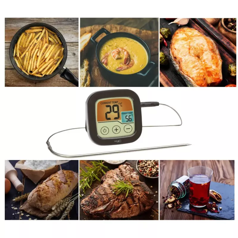 Skaitmeninis BBQ mėsos termometras TFA Dostmann 14.1509.01 — AAA baterija, 72×72×25 mm