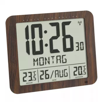 Skaitmeninis žadintuvas TFA-Dostmann 60.4518.08 Wood LCD 433 MHz