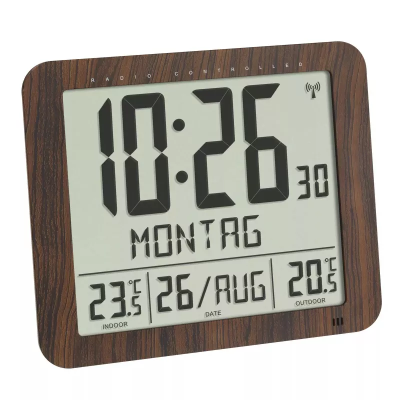 Skaitmeninis žadintuvas TFA-Dostmann 60.4518.08 Wood LCD 433 MHz