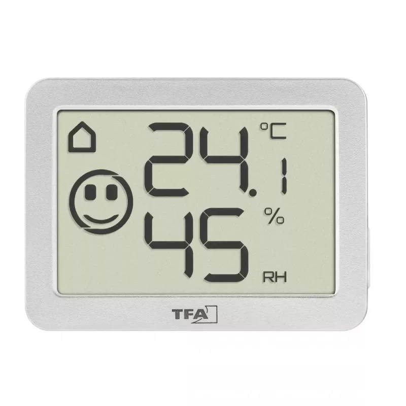 Vidaus temperatūros ir drėgmės jutiklis TFA-Dostmann 30.5055.02 belaidis, pastatomas