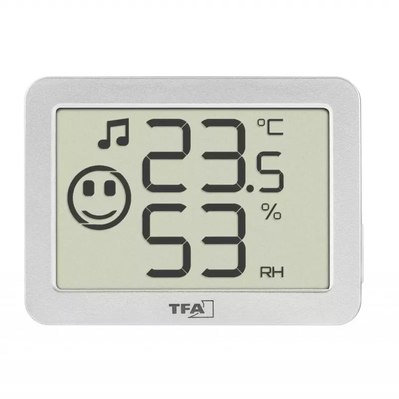 Vidaus temperatūros ir drėgmės jutiklis TFA-Dostmann 30.5055.02 belaidis, pastatomas