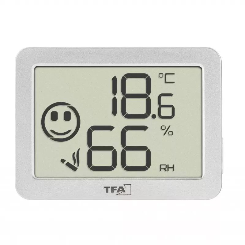 Vidaus temperatūros ir drėgmės jutiklis TFA-Dostmann 30.5055.02 belaidis, pastatomas