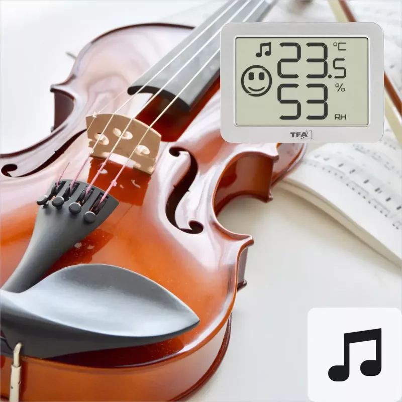Vidaus temperatūros ir drėgmės jutiklis TFA-Dostmann 30.5055.02 belaidis, pastatomas