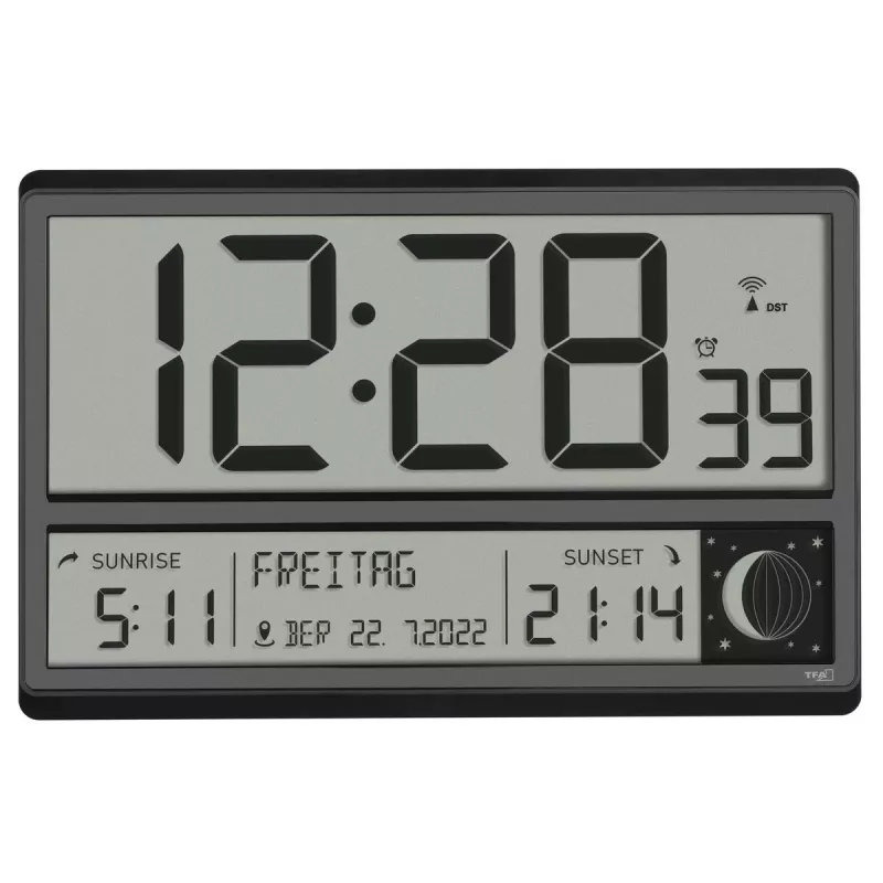 Skaitmeninis žadintuvas TFA-Dostmann 60.4524.01 Juodas LCD Maitinamas baterijomis