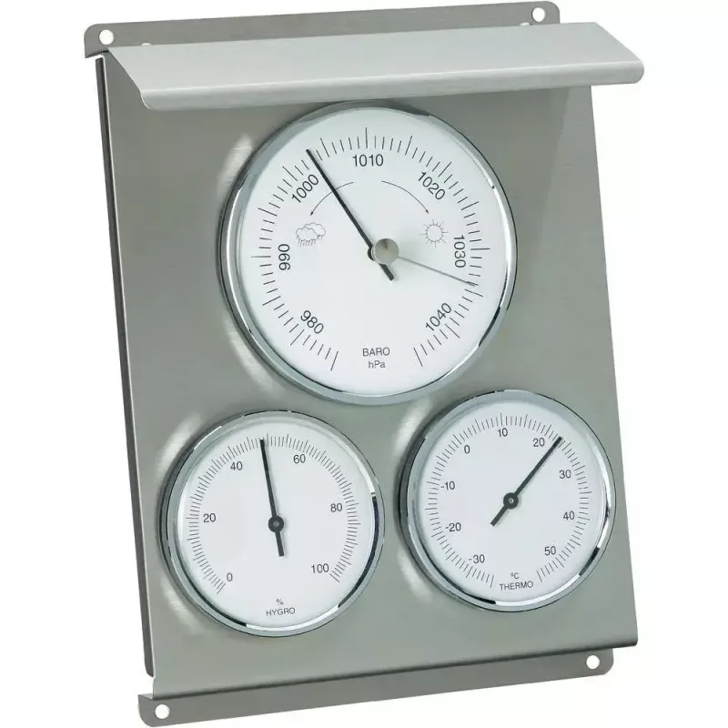 Skaitmeninė meteorologinė stotelė TFA-Dostmann 20.2010.60 – lauko barometras, higrometras, termometras, metalinė, 160×70×220 mm