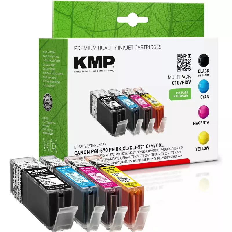 Kasetė KMP Canon CLI-571 Multipack 500-715 S C107PIXV suderinama juoda