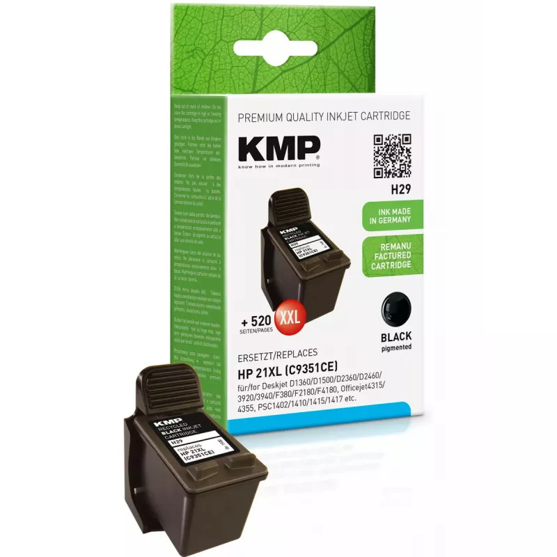 Kasetė KMP HP C9351AE Nr.21 juoda 520 S. H29 perpildyta