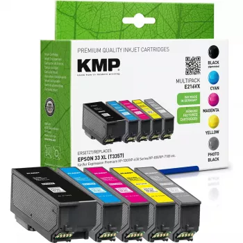 Kasetė KMP Epson T3357 kelių pakuočių rinkinys 400-650S E216VX atnaujinta juoda