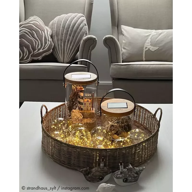 Stalinė lempa Krinner LUMIX Deco Glass Basic LED Skaidri Bambukas Stiklas