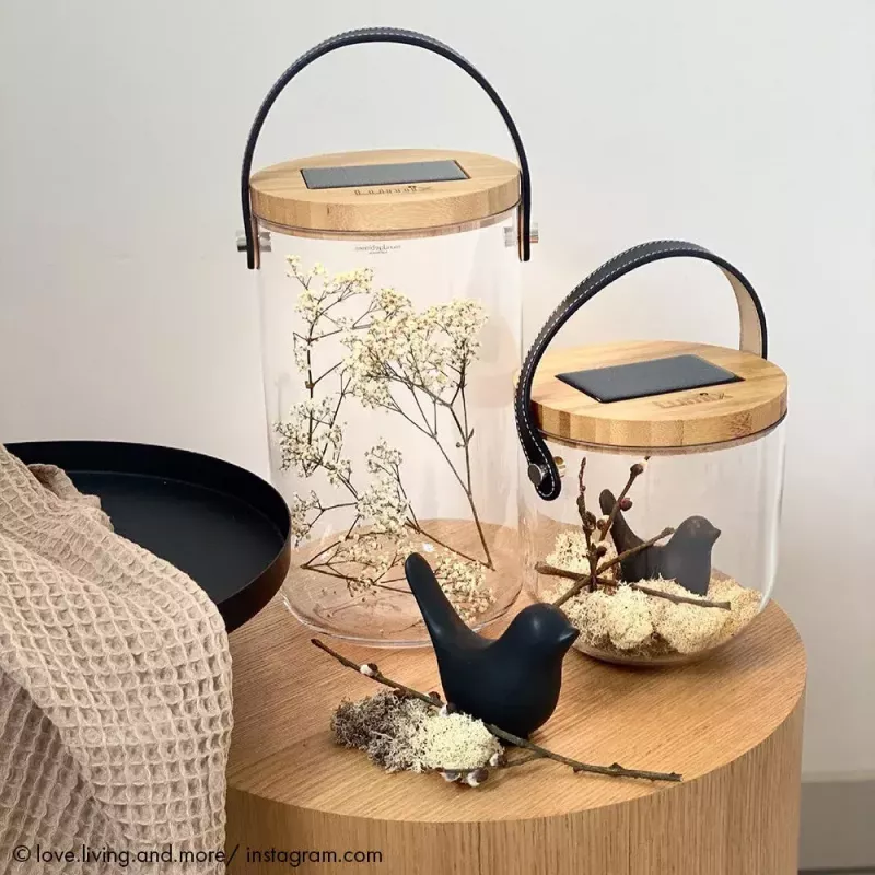 Stalinė lempa Krinner LUMIX Deco Glass Basic LED Skaidri Bambukas Stiklas