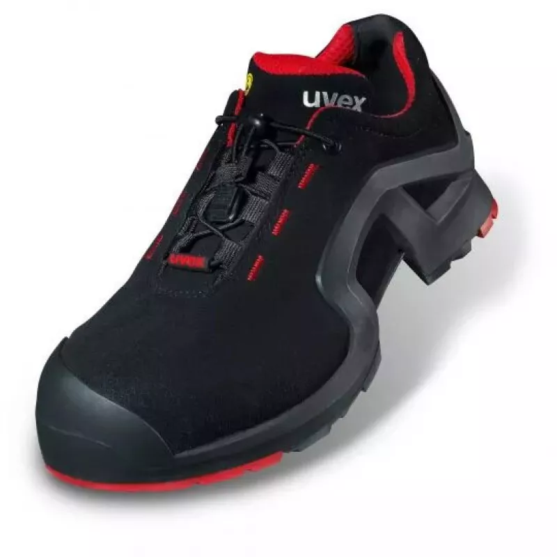 Apsauginiai batai Uvex 85162 Unisex suaugusiems juodi raudoni PU mikroveliūras