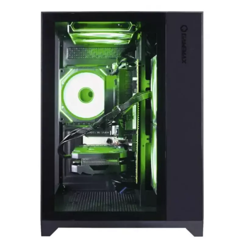 PC darbo stotis Hyrican PCK07796 — AMD Ryzen 7 5700X, 16 GB DDR4, 1 TB SSD, NVIDIA GeForce RTX 5060 Ti, Windows 11 Home, juoda