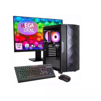 Hyrican stacionarus žaidimų kompiuterio komplektas GAMEMAX MegaDeal Diamond BK Ryzen 5 5500 16GB 1TB SSD RTX 5050 su MSI PRO MP273A 27 colių LED monitoriumi