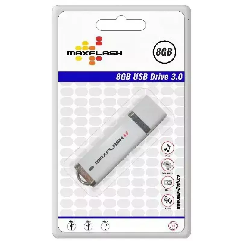 USB Flash Drive MaxFlash 8GB USB 3.0 USB Type-A PD8G3M-R White