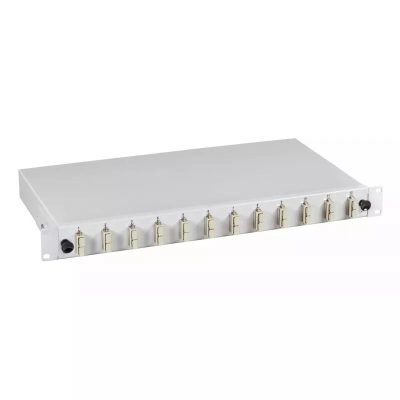 Dalinai surinkta SC OM4 išplečiama jungčių dėžutė 12 adapterių EFB Elektronik B61203.12OM4