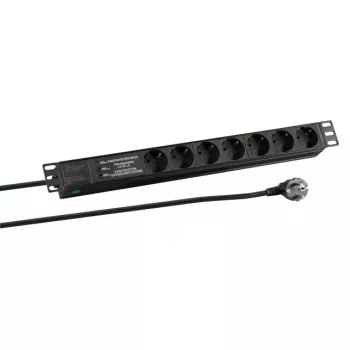 Maitinimo ilgintuvas EFB Elektronik EK631DE.3, 2 m laidas, 7 kintamosios srovės lizdai, C tipo kištukas, 16 A, patalpose, juodas