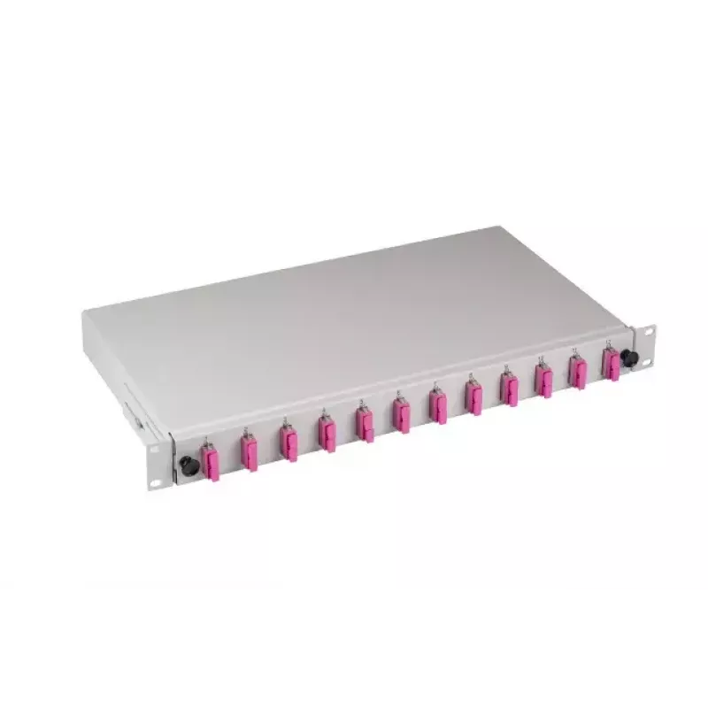 EFB Elektronik B71203L12OM4 šviesolaidinis adapteris SC multimodinis, pilkos/violetinės spalvos, 483×244×44,5 mm, 1 vnt.