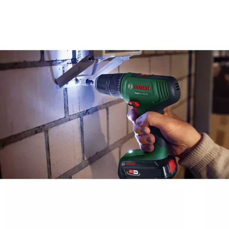 Akumuliatorinis grąžtas Bosch EasyDrill 18V-40, 2 greičių, 13 mm begriovinis griebtuvas