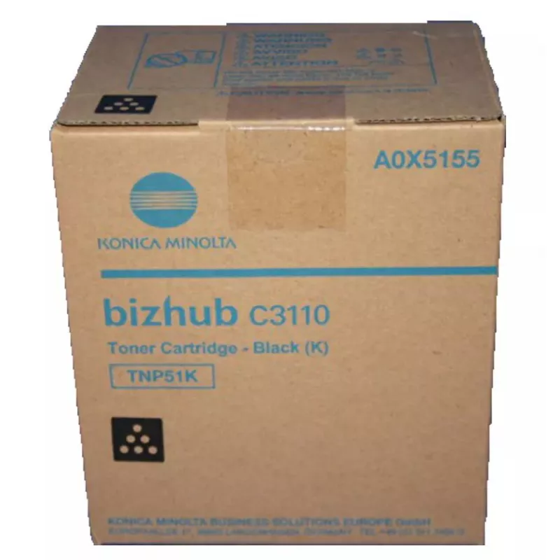 Toner Konica Minolta A0X5155 TNP51K 20000 lapų Juoda