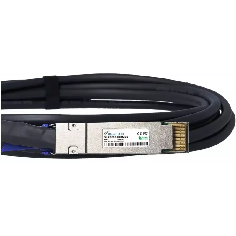 BlueOptics QDD-400-CU2M-BL InfiniBand šviesolaidinis kabelis 2 m QSFP-DD juodas