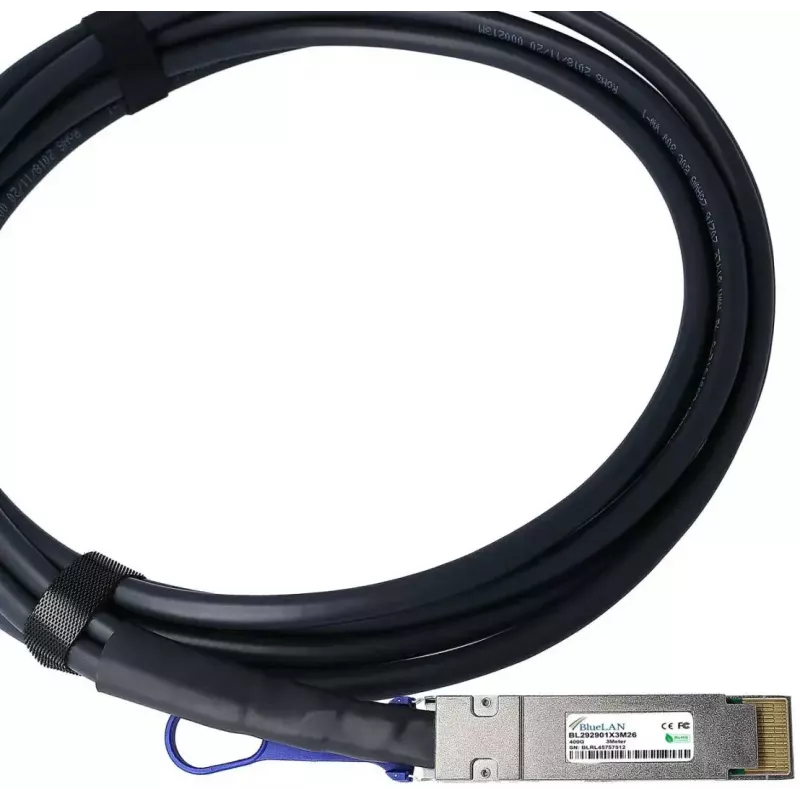 BlueOptics QDD-400-CU2M-BL InfiniBand šviesolaidinis kabelis 2 m QSFP-DD juodas