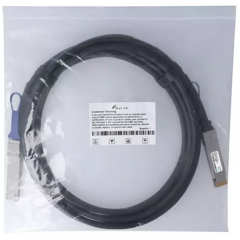 BlueOptics QDD-400-CU2M-BL InfiniBand šviesolaidinis kabelis 2 m QSFP-DD juodas