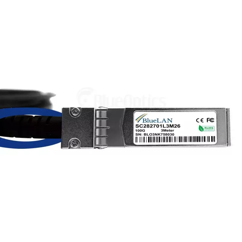 BlueOptics XQ+BC0003-XS+-BL InfiniBand / šviesolaidinis kabelis 3 m QSFP28 4xSFP28 kištukas/kištukas
