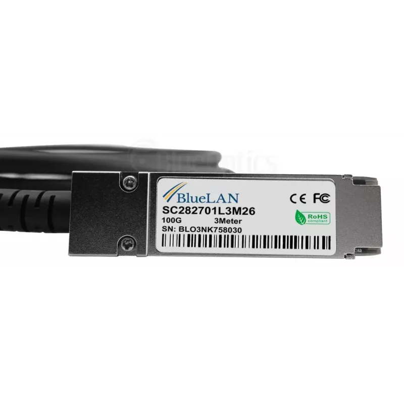 BlueOptics XQ+BC0003-XS+-BL InfiniBand / šviesolaidinis kabelis 3 m QSFP28 4xSFP28 kištukas/kištukas