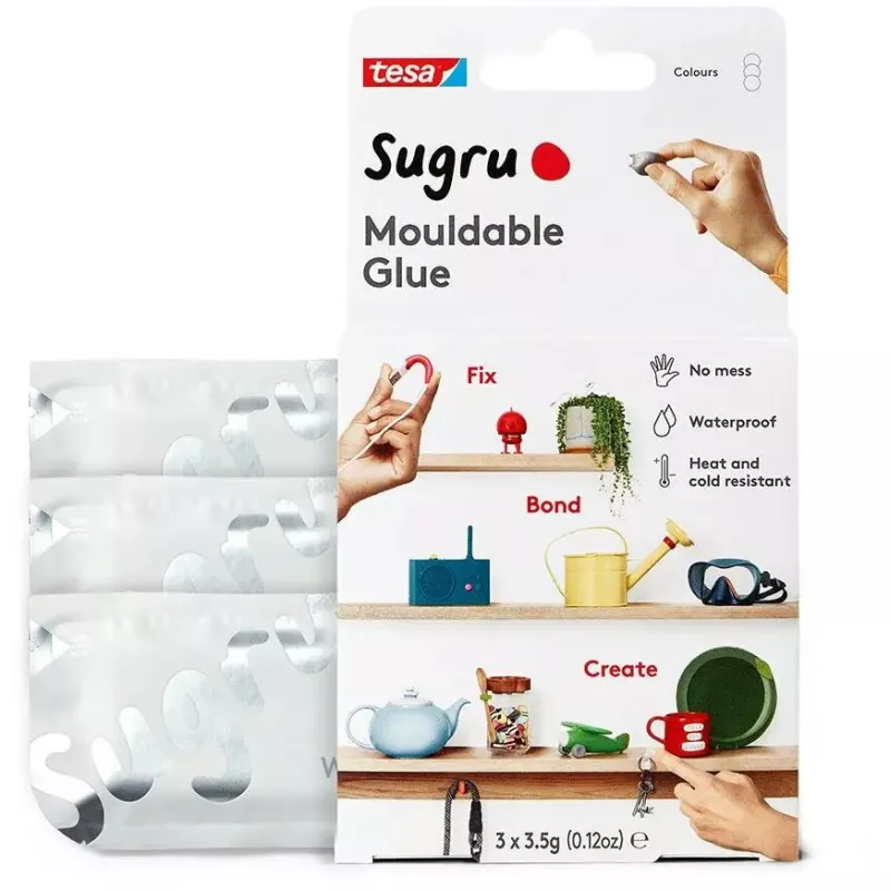 Lipni glaisto masė Tesa Sugru All-Purpose, 3 vnt., balta