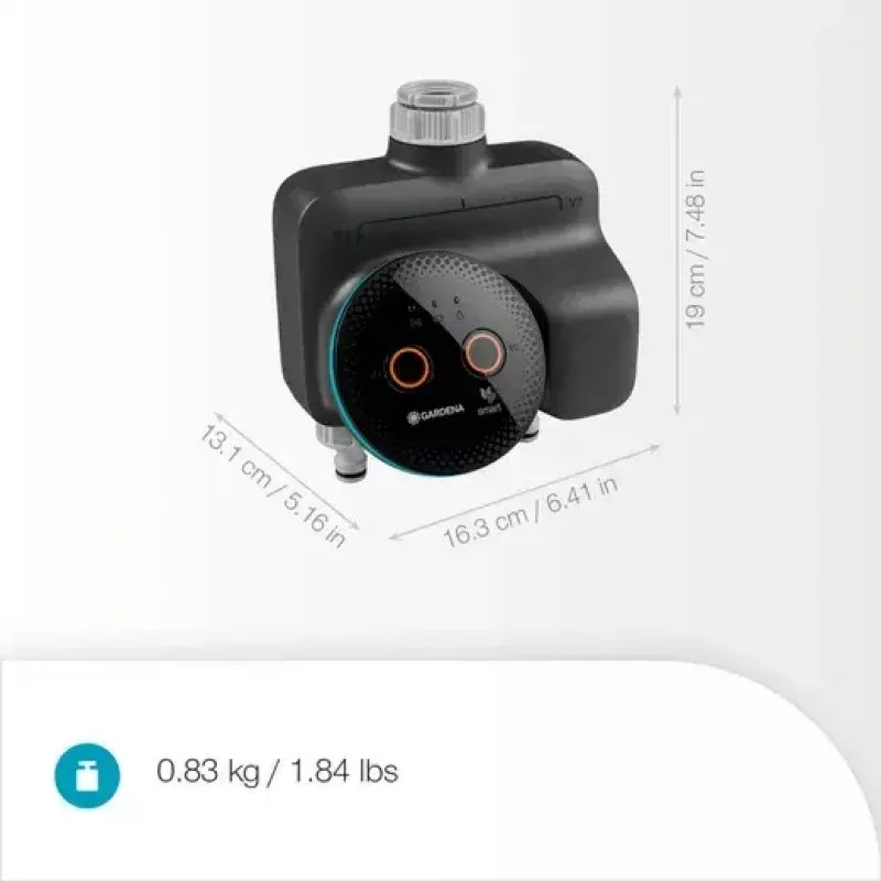 GARDENA išmanusis vandens valdiklis Wireless 19034-20 — Bluetooth, baterija (AA), juodas