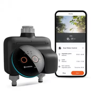 GARDENA išmanusis vandens valdiklis Wireless 19034-20 — Bluetooth, baterija (AA), juodas