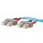 Skaidulinis optinis kabelis METZ CONNECT 151J1EOEO10E 2x SC OM3 1 m Aqua