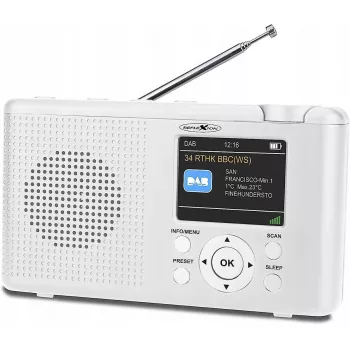 Reflexion TRA23DAB DAB+ stalinis radijas baltas su Bluetooth ir 20 nustatymų